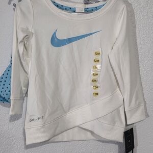 Nike Baby Toddler Dri-FIT White and Blue Jogger Track Suit NWT